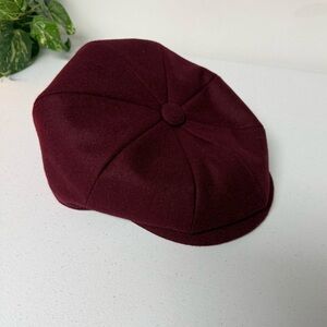 Burgundy Newsboy Cap
